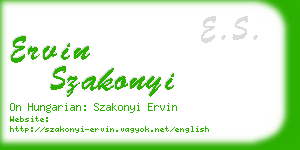 ervin szakonyi business card